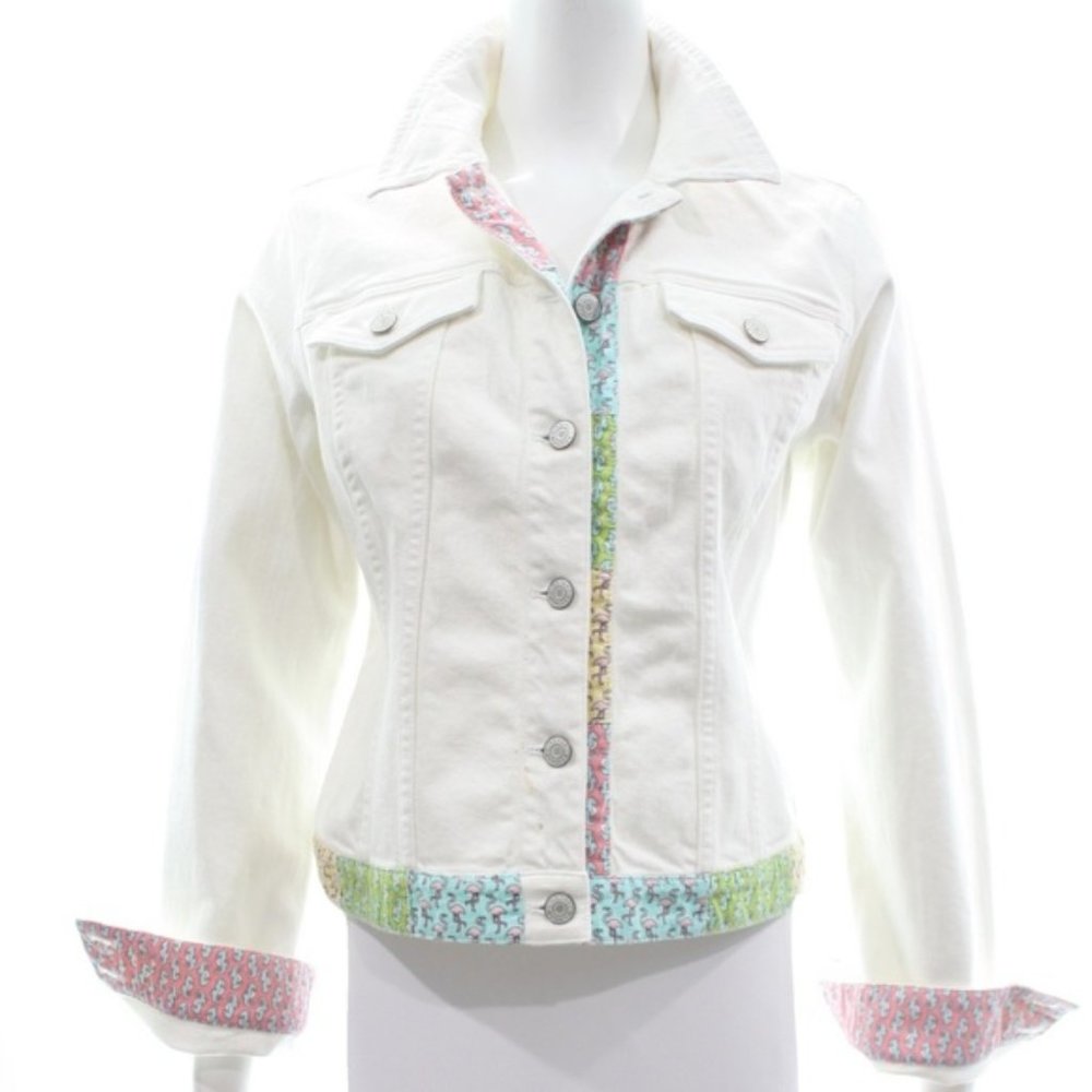 Vineyard Vines White Denim Jean Jacket Size Med - Picture 1 of 10